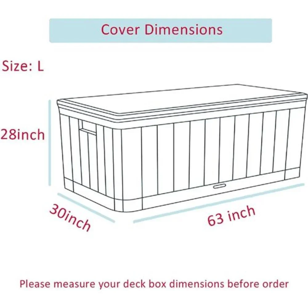 Deck Box Cover- Heavy Duty 600D Polyester Oxford Deck Box Cover to Protect Box